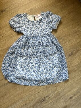 Love To Be Loved Floral Dress Top in Blue and White